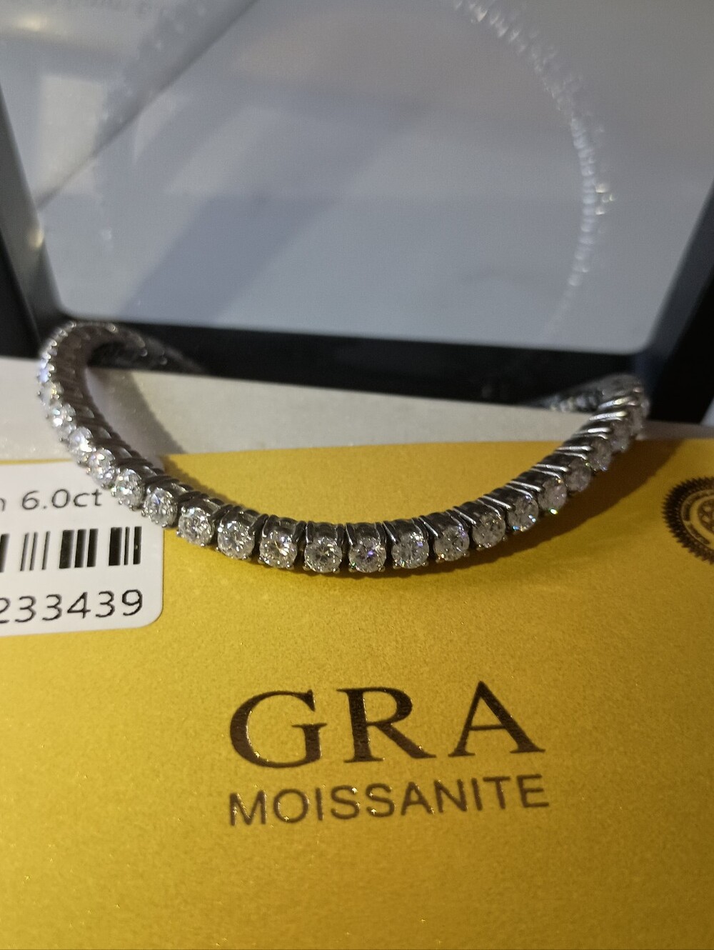 Moissanite Silver 3mm Tennis Bracelet 7in Pass Tester Brand New - Picture 4 of 11